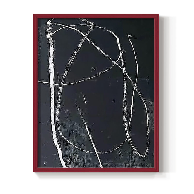 Série ABSTRACT DCXIX, reproduction encadrée - bois massif, H 21 po x l 17 po, Rouge