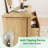 Natural Oak 3-Drawer Cabinet with Fluted Design - Multi- End Table and Storage Organizer for Bedroom. Living Room. Hallway or Entryway-36273623