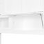 Lit escamotable simple en bois avec meuble télé, 2 tiroirs, tablettes et armoires, blanc-1991286091