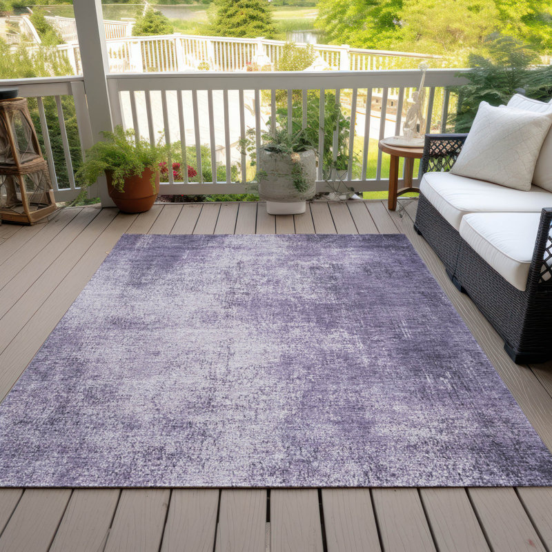 Tapis lavande lavable à la machine intérieur / extérieur Xhevrie, Rectangulaire 8 pi x 10 pi