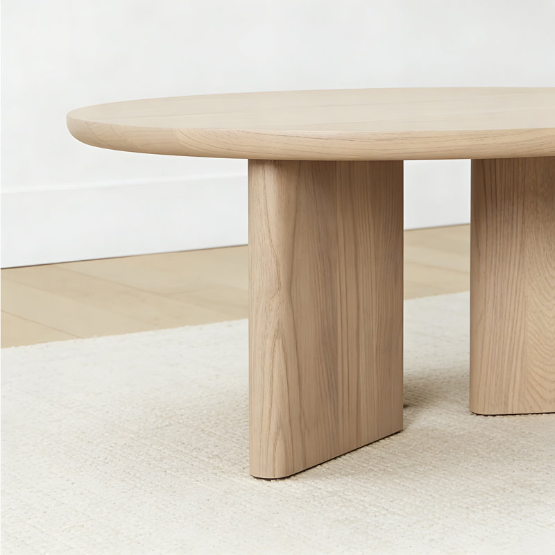 Table basse de style nordique en bois massif, Bois naturel, H 15,7 po x L 27,5 po x l 27,5 po