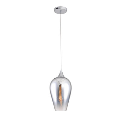 Luminaire suspendu en forme de cloche à 1 lumière Manhattan avec abat-jour en verre Manhattan