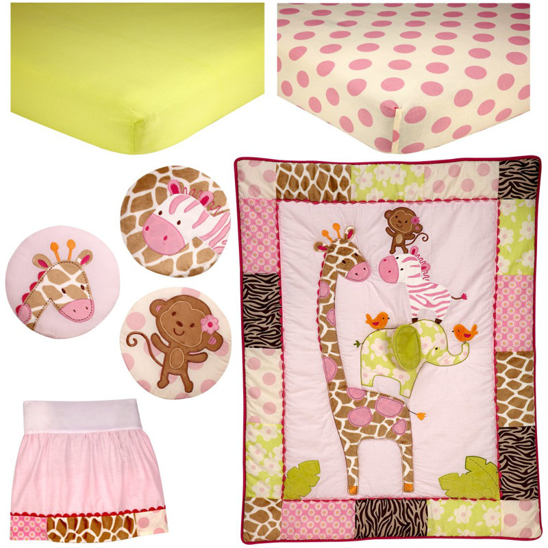 Ensemble de literie pour lit de bébé 7 pièces jungle