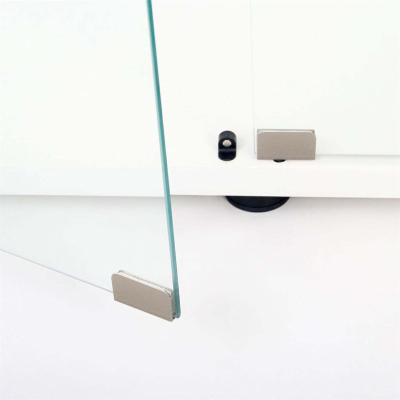 Vitrine en verre trempé et armoire de rangement avec lumière DEL, serrure et roulettes pour faciliter le déplacement, Blanc