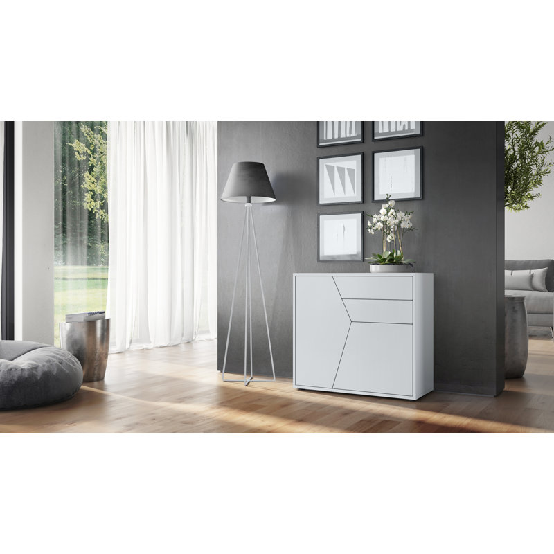 Amerissa 2 Drawer 79Cm W Combi Chest, Matt White
