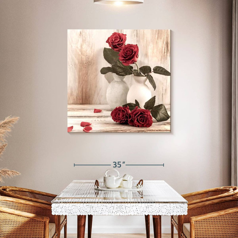 Vase de roses Harnek, H 39 po x l 39 po