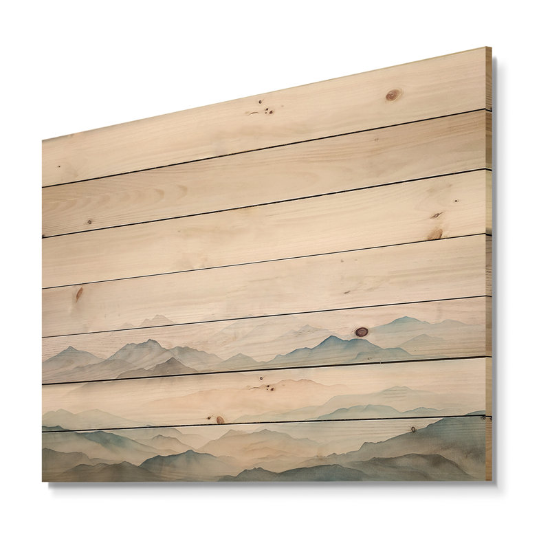 Montagne, beauté silencieuse I - Art sur bois de pin naturel, H 24 po x l 32 po