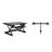  46 in. Black Height Adjustable Corner Standing Desk Converter with Dual Monitor Arm Mount and Extra Keyboard Tray-1344646433