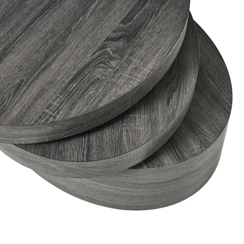 Modernesque Rotating Coffee Table-Matte Black(Only Including Coffee Table,Without Chairs)