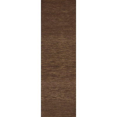 Tapis brun en laine touffeté à la main de couleur unie Ebern Designs
