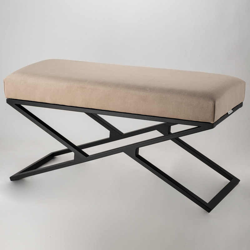 Elinah Velvet Upholstered Bench, H40 x W100 x D30cm