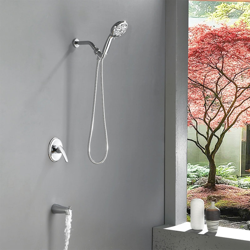 Tub & Shower Faucet with Rough in-Valve, Polished Chrome