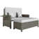 130cm Wide Outdoor Rectangle Patio Sectional Set with Cushions