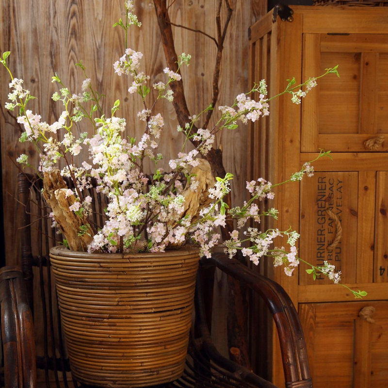 6 pièces de fleurs de cerisier artificielles 39,37 po, Rose