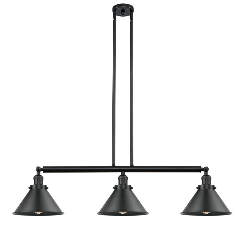 Lengby 3 - Light Kitchen Island Pendant, No Bulb Included, Matte Black, Matte Black