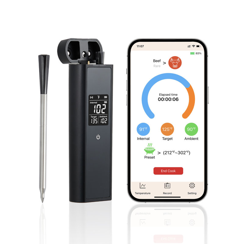 Wireless Bluetooth Meat Thermometer for Grilling, Cooking BBQ Smoker