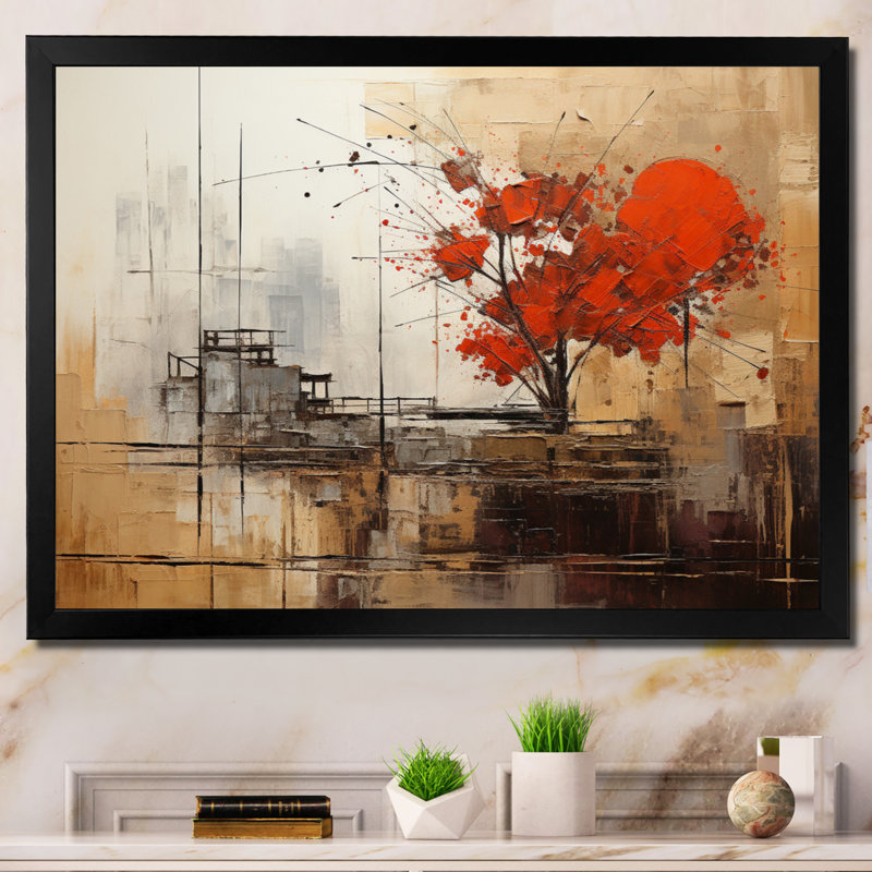 Collages d'automne I - Collages abstraits, impressions sur toile, H 24 po x l 32 po x P 1 po, Cadre simple noir