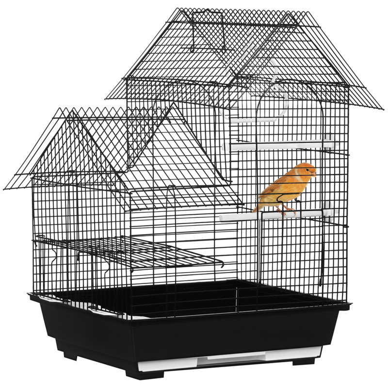 Metal Bird Cage With Plastic Perch Swing Ring Handle 39 x 33 x 47cm