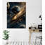 Superbe peinture sur toile décorative, dorée et noire, 27,6 po x 39,4 po | 50% coton / 50% polyester, impression numérique sur toile | Élégant art mural pour la décoration intérieure, encadré avec un cadre en bois de 0,8 po x 0,8 po