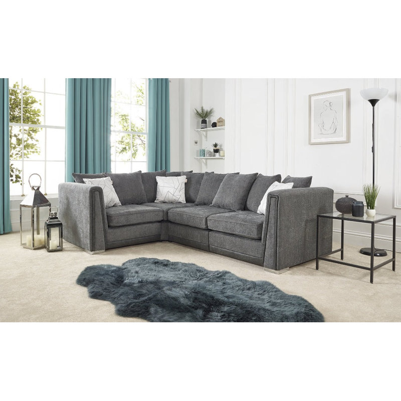 Edinburgh 4 Seater Corner Sofa, Dark Grey