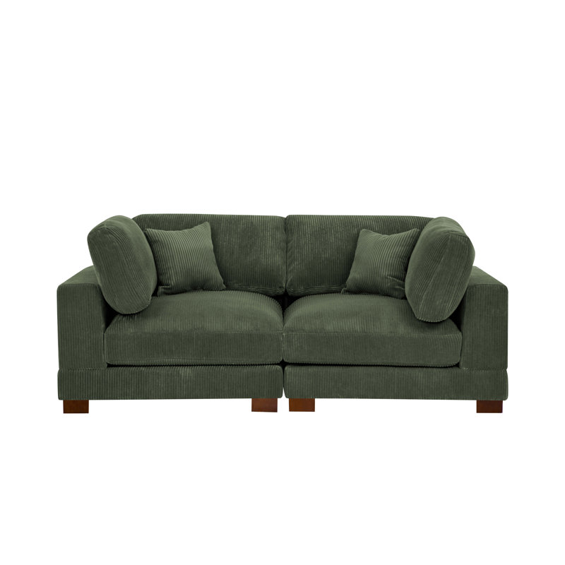 Annalissa 80'' Corduroy Loveseat, Hunter Green