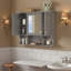 Armoire à pharmacie murale 35 po x 28 po, armoire de salle de bain moderne avec miroir, armoire à miroir avec tablettes ouvertes