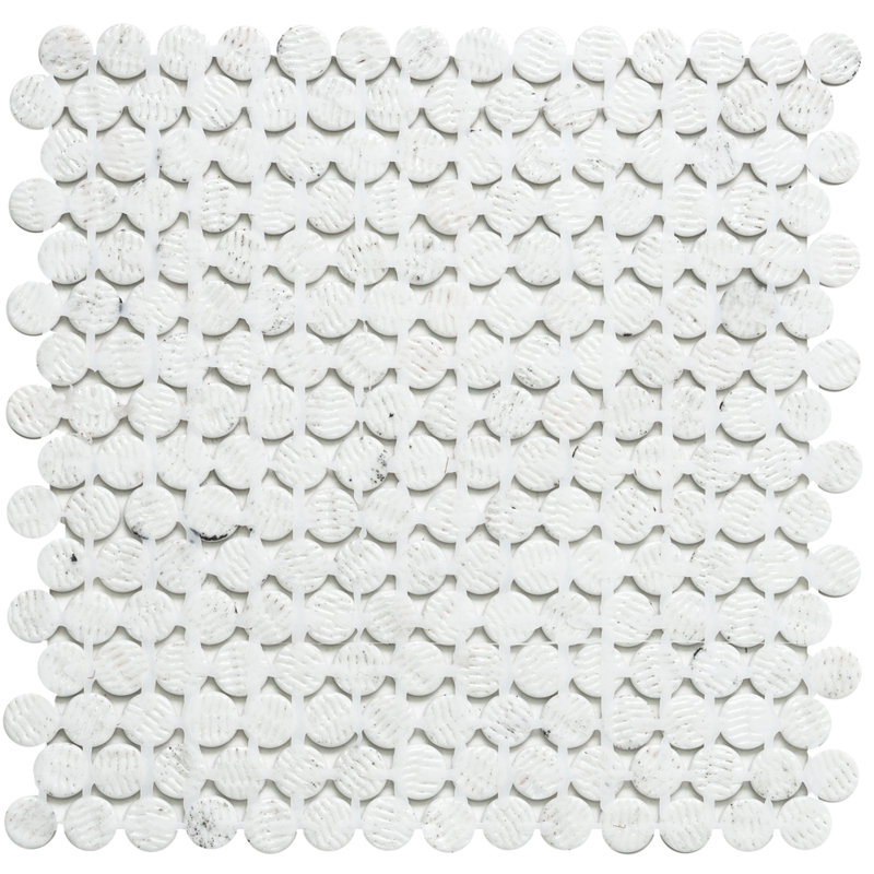 Eterna Penny 12" x 12" Recycled Penny Glass Mosaic Wall & Floor Tile, Silver