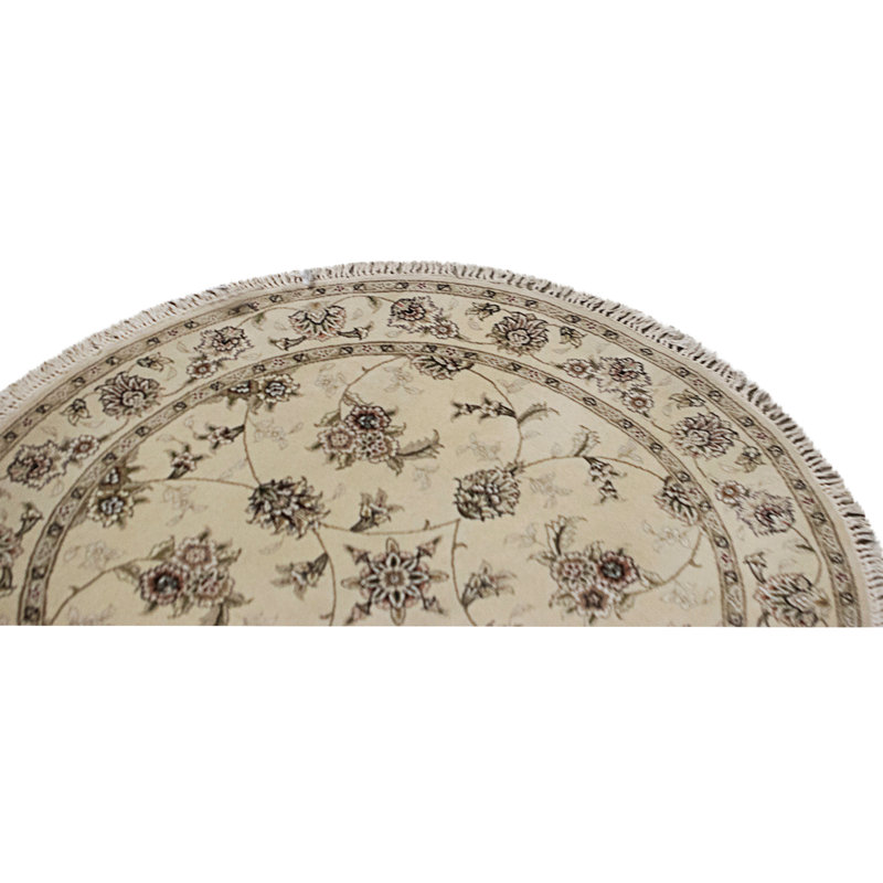 High-Quality Hand-Knotted Ivory Area Rug