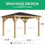 11' x 13' Gazebo  Premium Cedar Wood with Graphite Aluminum Roof, Pre-Stained Finish, and 5.5" x 5.5" Posts