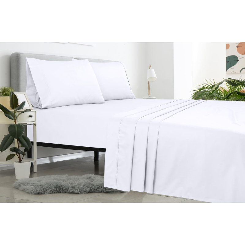 Royale Linens | Draps plats en microfibre brossée ultra doux seulement | Infroissable et résistant aux taches | Drap de qualité supérieure pour lit Hotel