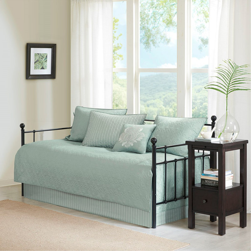 Ensemble de housse pour lit de jour réversible 6 pièces Seafoam, Vert