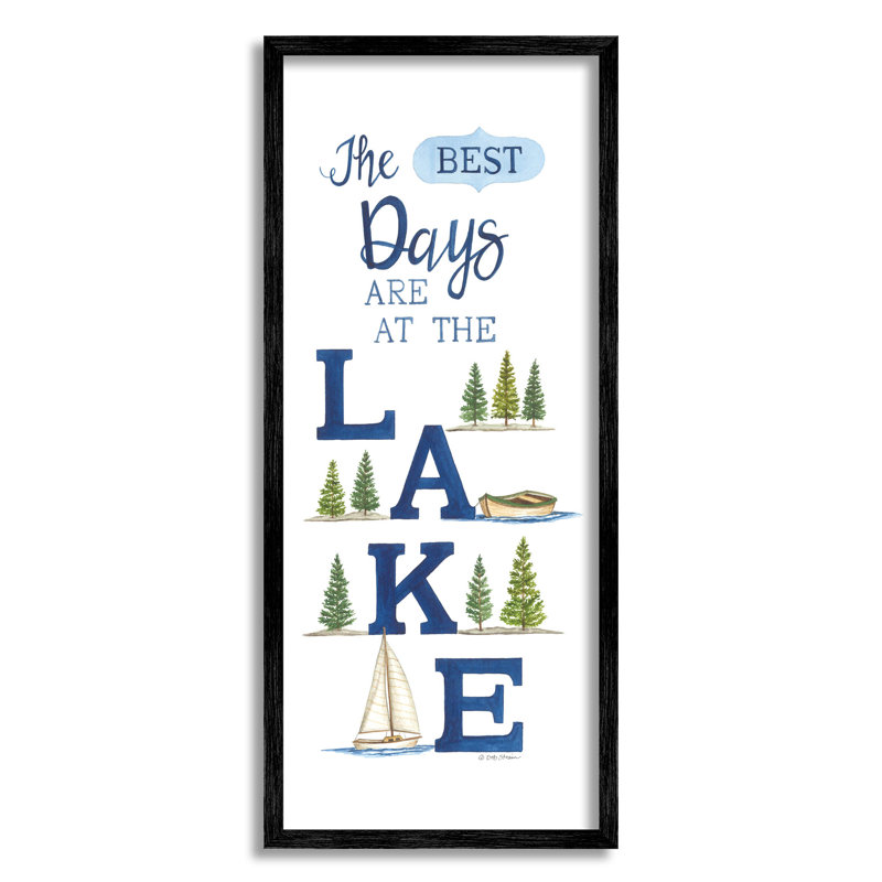 «Best Days At The Lake», estampe numérique par Deb Strain, H 24 po x l 10 po x P 1,5 po, Giclée encadrée noir minuit