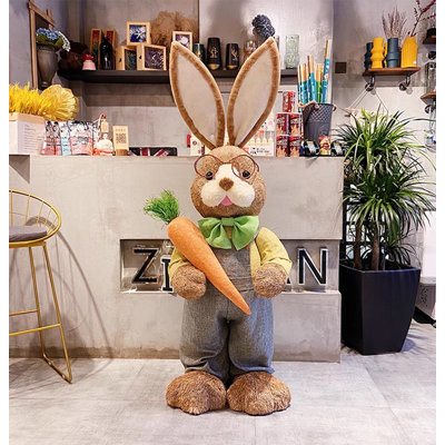 Nordic Style Floor Straw Rabbit Decoration