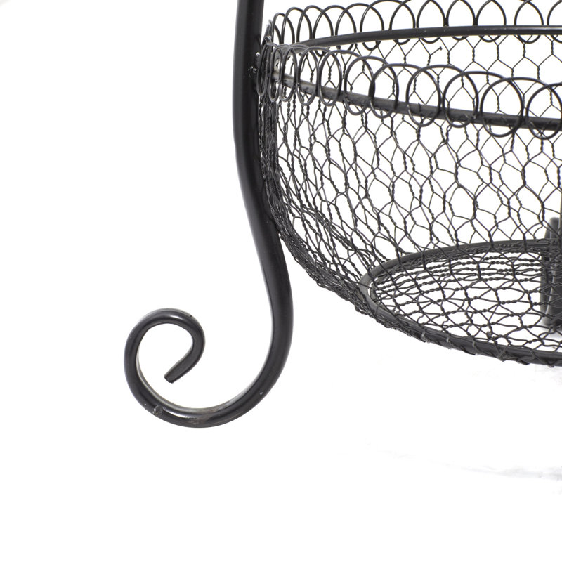 Panier à 3 niveaux en métal / grillage, Noir