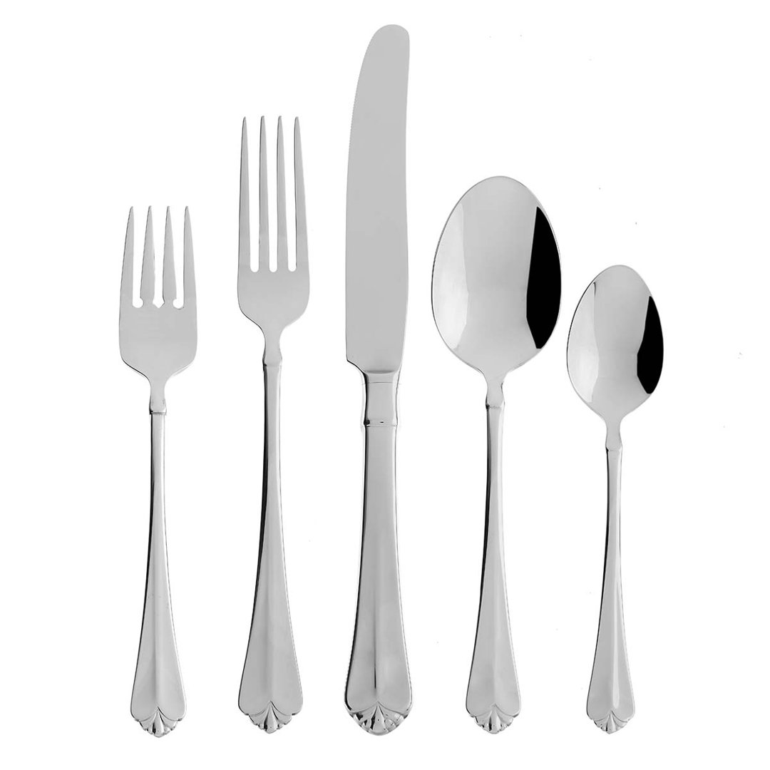 Julliard 5 Piece 18/10 Stainless Steel Flatware Set, Service for 1 Oneida