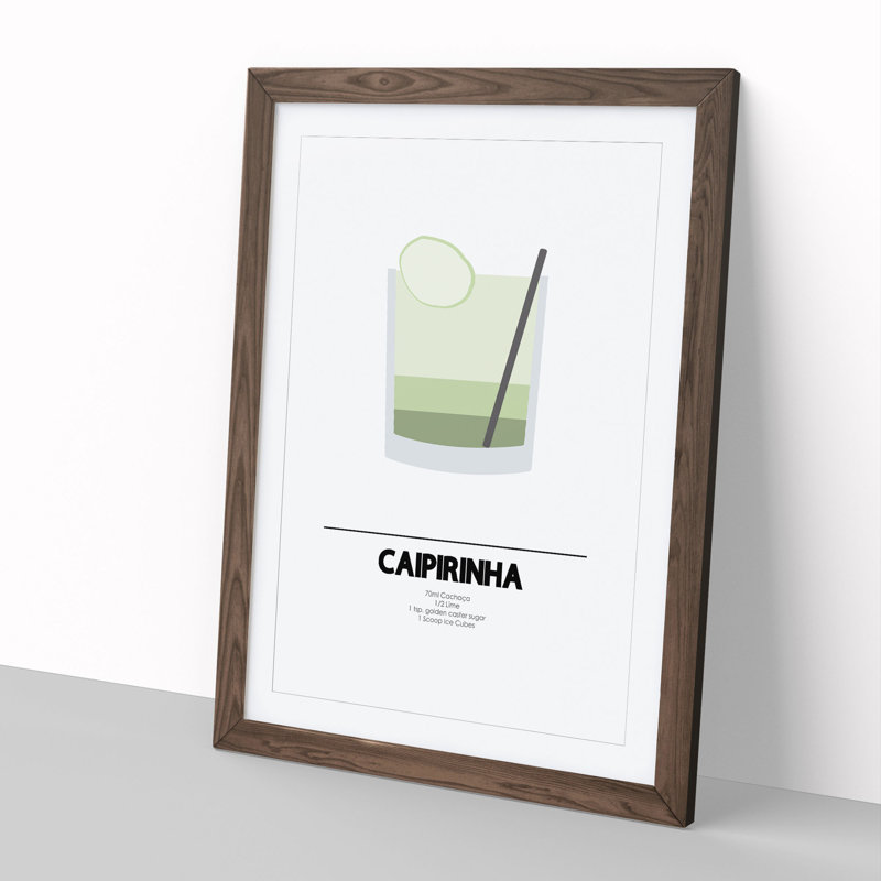 Caipirihna Cocktail - Picture Frame Painting, Walnut Framed, 36cm H x 27cm W x 2cm D