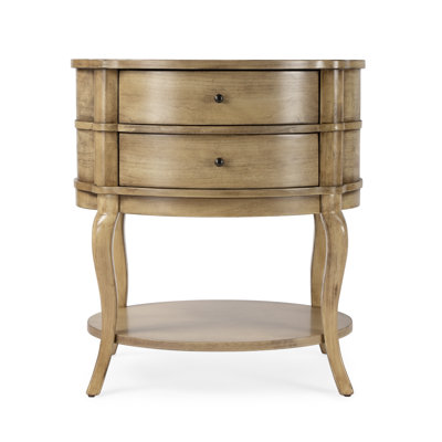 Jarvis Oval 2-Drawer Side Table