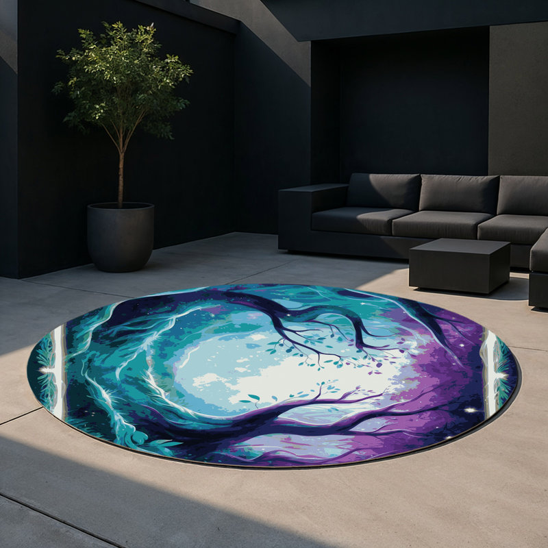 Tapis intérieur et extérieur Serene Arbor, Rond 5 pi