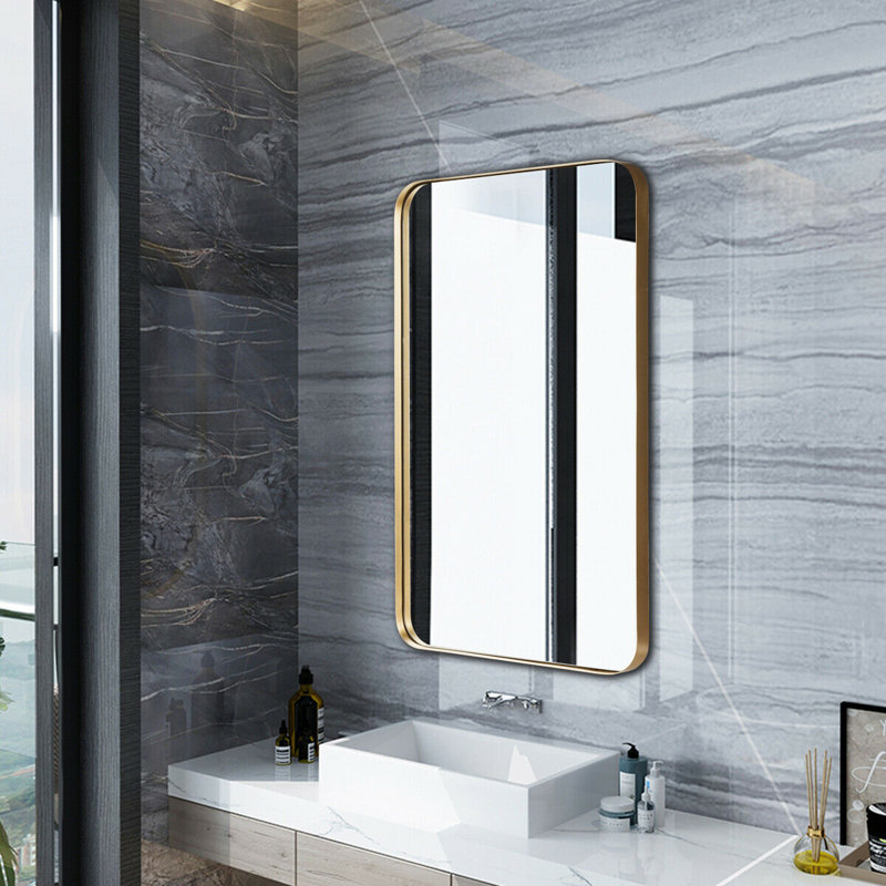 Koepke Rectangle Wall Mirror, Gold