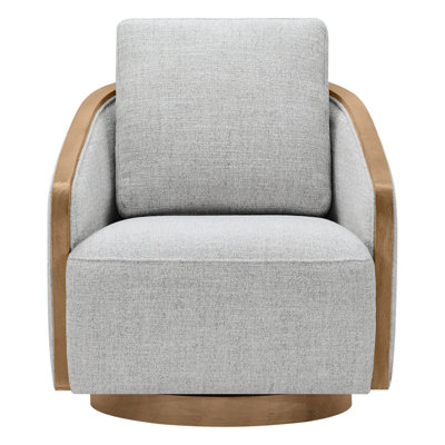 Nieve 29.5'' Wide Upholstered Swivel Barrel Chair