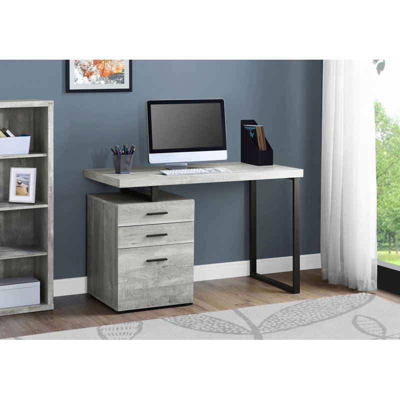Bureau réversible Babken, Gris/noir