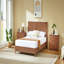 Lignes ondulées pleine grandeur en bois ondulé, sans sommier, noyer.-659154015-659154012