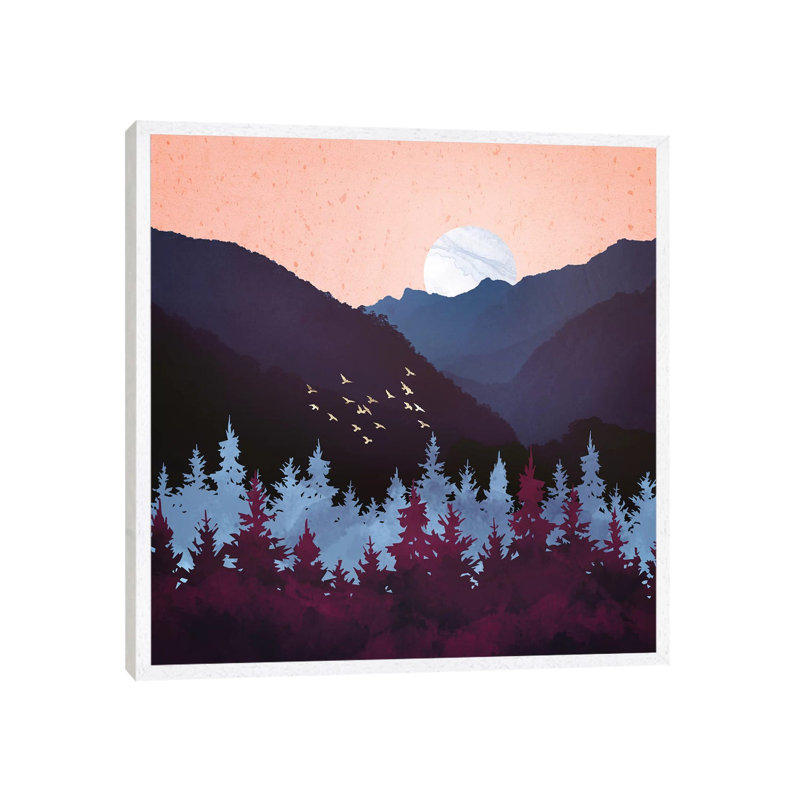 Mulberry Dusk - Print on Canvas, 93.98 cm H x 93.98 cm W, White Framed