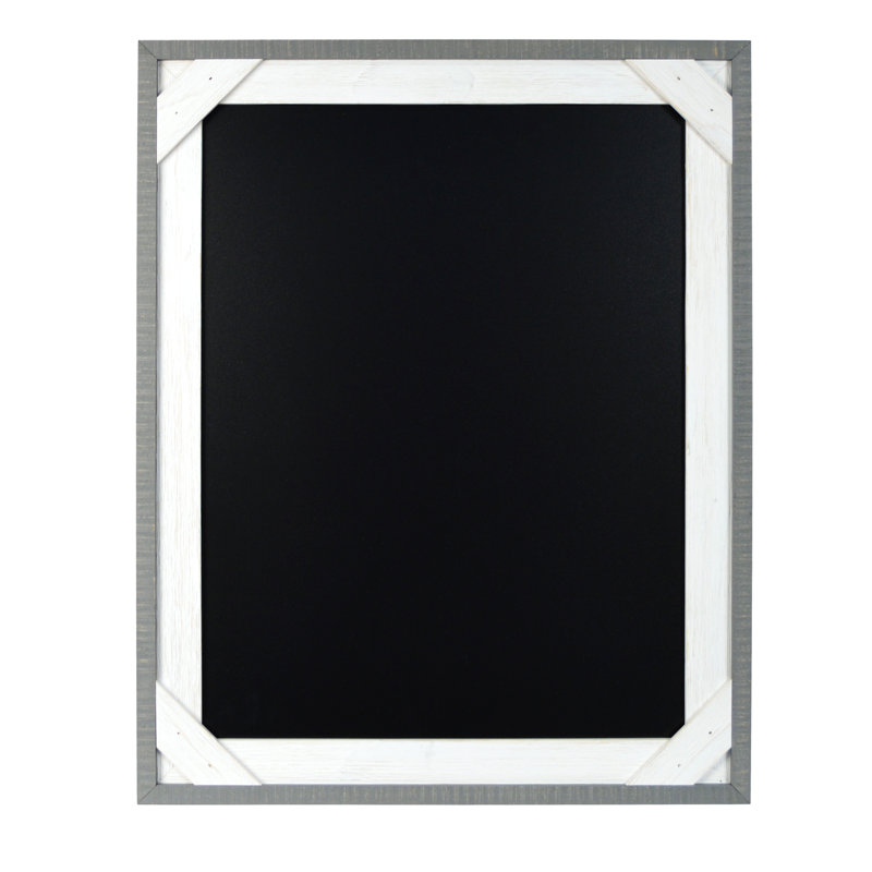 Tableau noir cadre en bois de hachure récupéré, Gris / Noir