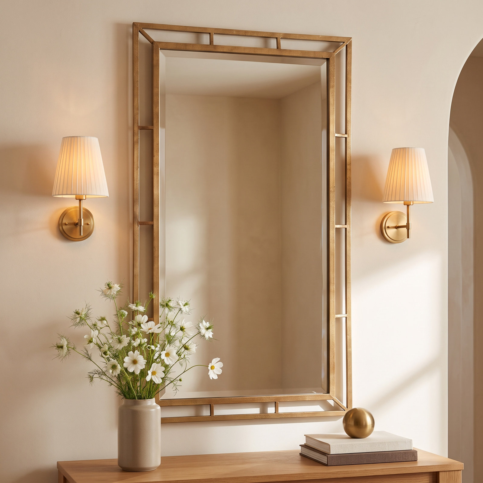 Eulalie Metal Rectangle Wall Mirror