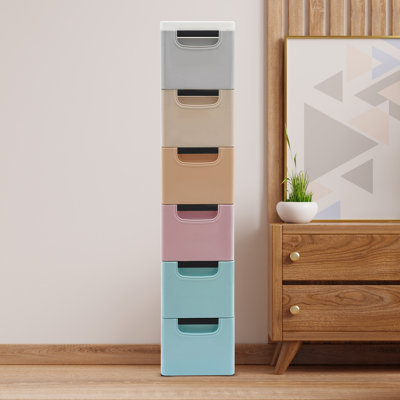 Armoire de rangement à 6 tiroirs avec roulettes