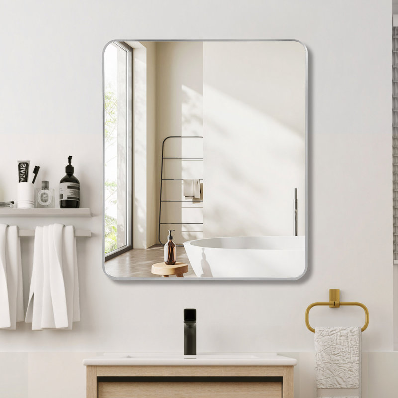 Miroir mural de salle de bain 30 "x 36", Argent argent