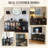 Modern Glass Display Cabinet with LED Lights, 4-Door Accent Cabinet for Collectibles, Home Decor and Dining Room Storage