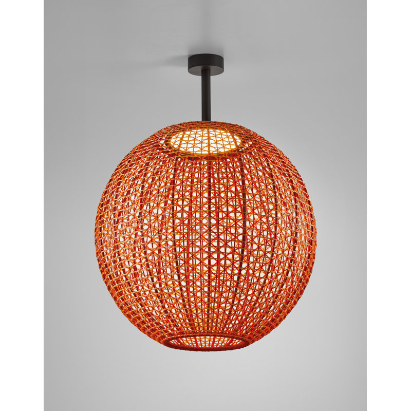 Nans LED Semi Flush Mount, Red