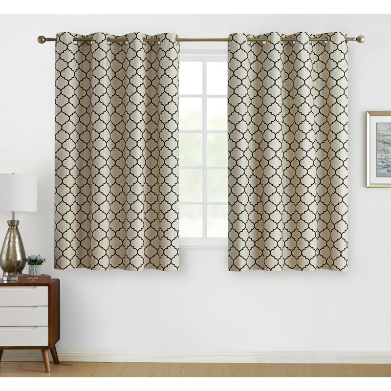 Paire de rideaux occultant et isolants avec œillets Onna, l 52" x L 63", Beige